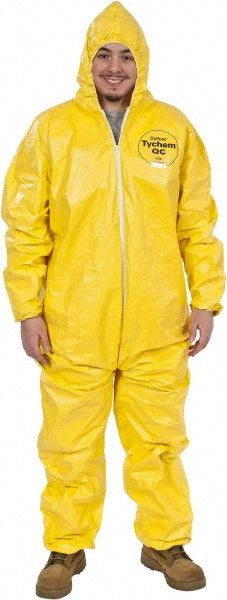 Dupont QC127SYL2X001200 Disposable Coveralls Splash & Chemical Protection, Size 2X-Large, 2.5000 oz, Tychem 2000, Stormflaps Closure