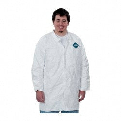 Dupont TY210SWH3X003000 Lab Coat Size 3X-Large, Tyvek, White