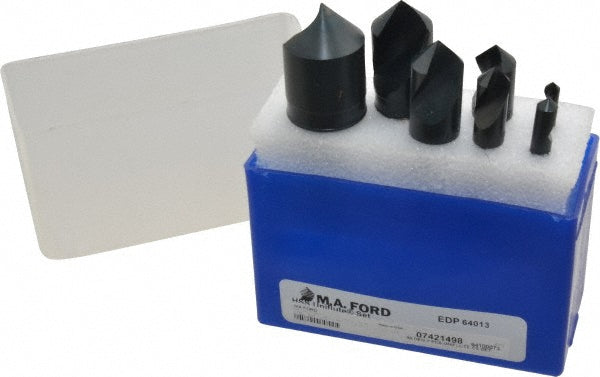 M.A. Ford 64100073 Countersink Set 7 Pc, 3/16 to 1" Head Dia, 1 Flute, 90 &deg Included Angle