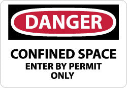 AccuformNMC D162P Sign Rectangle, "Danger - Confined Space - Enter by Permit Only"