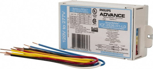 Philips Advance ICF2S26H1LDK 1 or 2 Lamp, 120-277 Volt, 0.23 to 0.45 Amp, 0 to 39, 40 to 79 Watt, Programmed Start, Electronic, Nondimmable Fluorescent Ballast