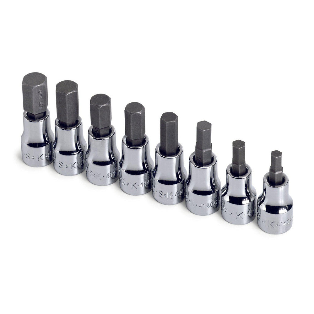 SK 19708 Hex Bit Socket Set 3/8" Drive, 8 Pc, 5 to 12 mm Hex
