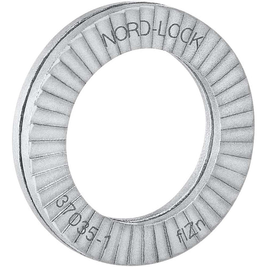 Nord-Lock 1002150 Wedge Lock Washer 1.218" OD, 0.798" ID, Steel, Grade 2, Zinc-Plated