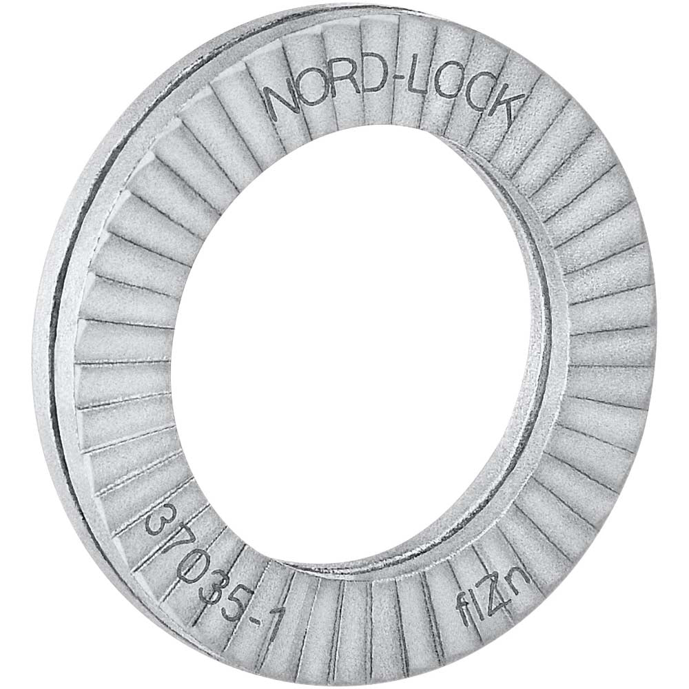 Nord-Lock 1001218 Wedge Lock Washer 0.434" OD, 0.214" ID, Steel, Grade 2, Zinc-Plated