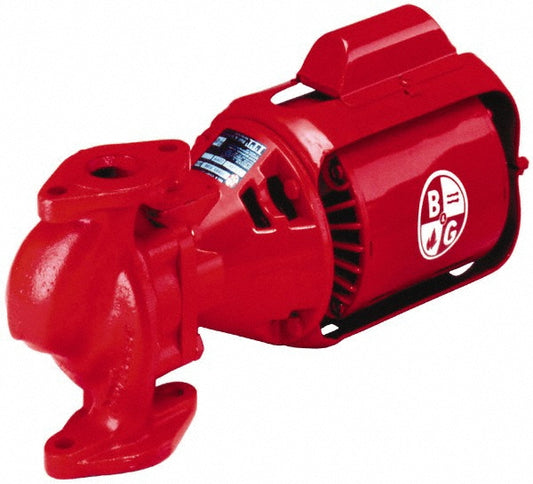 Bell & Gossett 106189 1/12 hp, 14-7/8" Long, 1 Phase, Cast Iron Housing, Polypropylene Impeller, Inline Circulator Pump