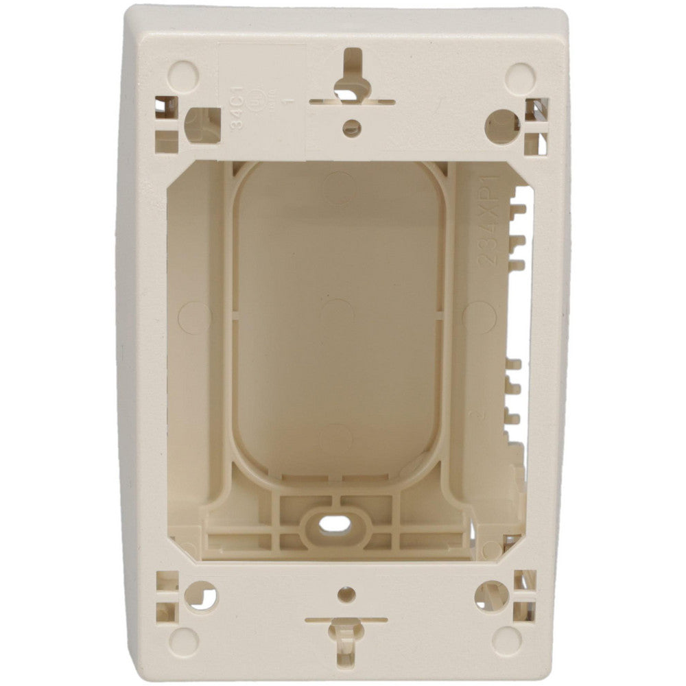 Wiremold PSB1V Electrical Device Box Polyvinylchloride, Rectangle, 4-3/4" OAH, 3" OAW, 1-3/4" OAD, 1 Gang