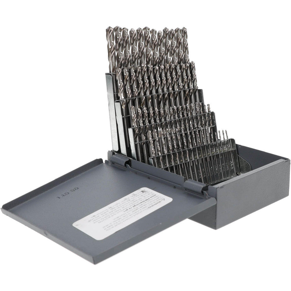 Hertel 07575012 Drill Bit Set Screw Machine Length Drill Bits, 60 Pc, 118 &deg, High Speed Steel