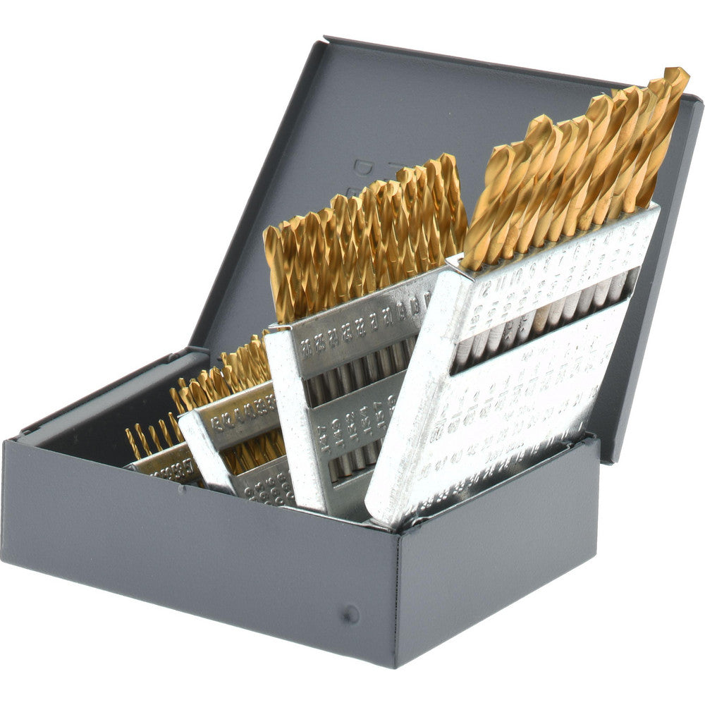 Hertel 607TW Drill Bit Set  Screw Machine Length Drill Bits,  60 Pc,  135 deg, High-Speed Steel