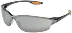 MCR Safety LW217 Safety Glasses Scratch-Resistant, Polycarbonate, Silver Mirror Lenses, Full-Framed