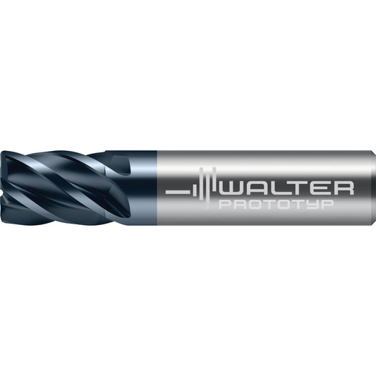 Walter-Prototyp 8417750 Corner Radius End Mill 3/4" Dia, 3-1/4" LOC, 0.1900" Radius, 5 Flute, Solid Carbide