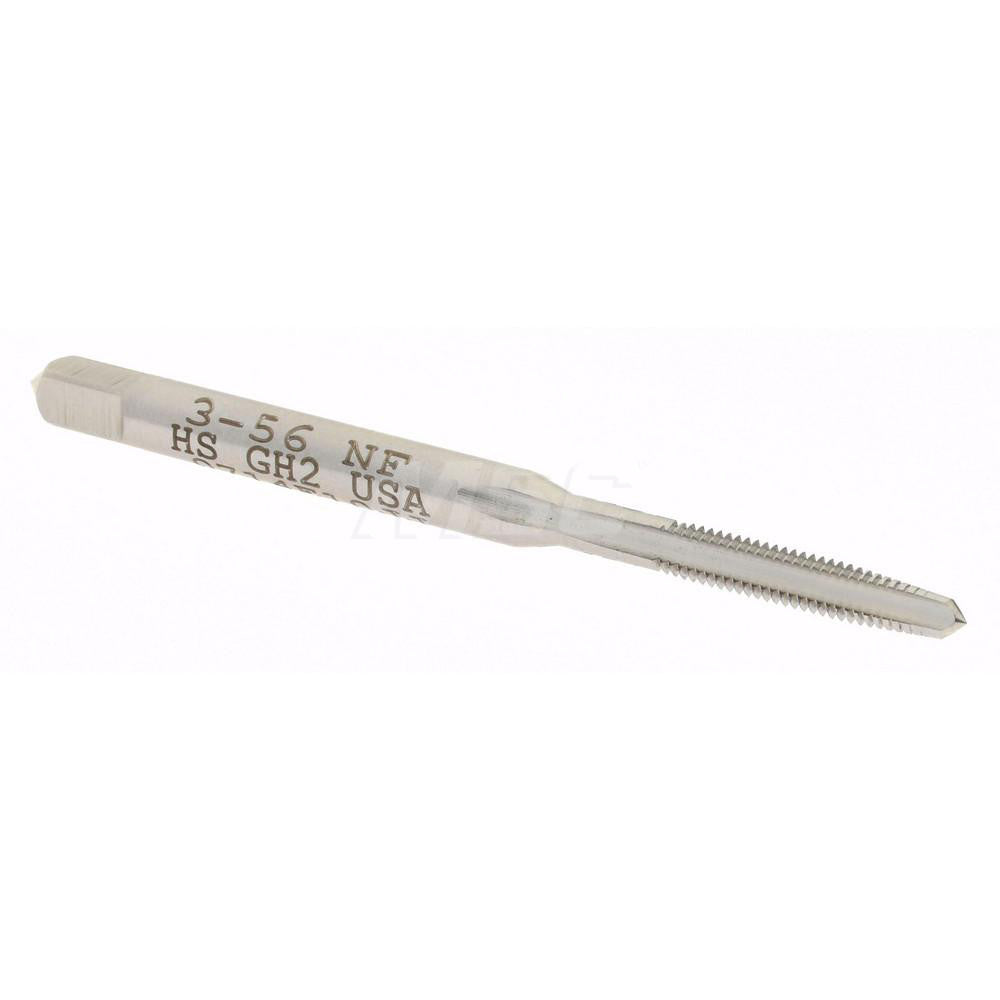 Hertel K008066AS Straight Flute Tap #3-56 UNF, 3 Flute, Taper Chamfer, 2B Class of Fit, High-Speed Steel, Bright/Uncoated Finish