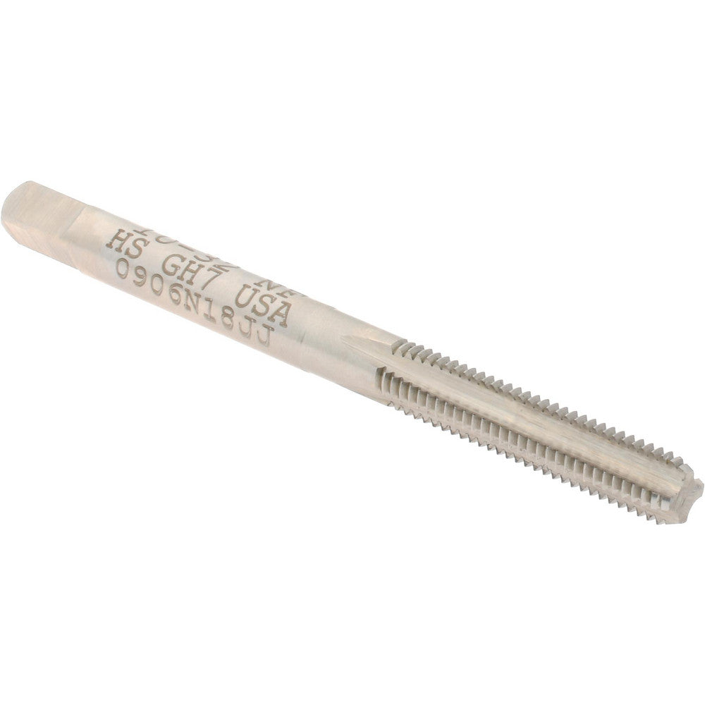 Hertel K008275AS Straight Flute Tap #10-32 UNF, 4 Flute, Bottoming Chamfer, High-Speed Steel, Bright/Uncoated Finish