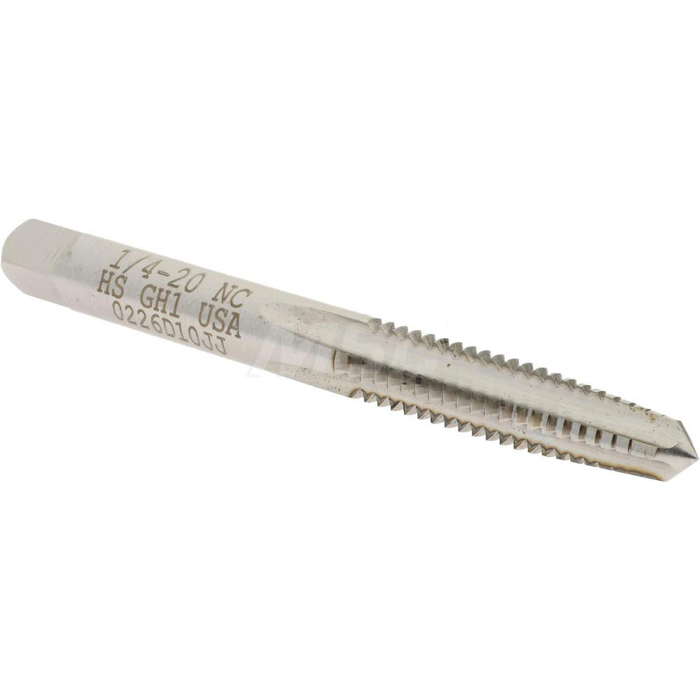 Hertel K008311AS Straight Flute Tap 1/4-20 UNC, 4 Flute, Taper Chamfer, High-Speed Steel, Bright/Uncoated Finish