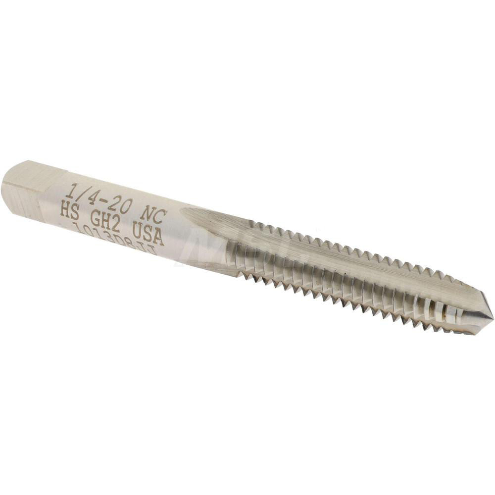 Hertel 008318AS Straight Flute Tap 1/4-20 UNC, 3 Flute, Plug Chamfer, High-Speed Steel, Bright/Uncoated Finish