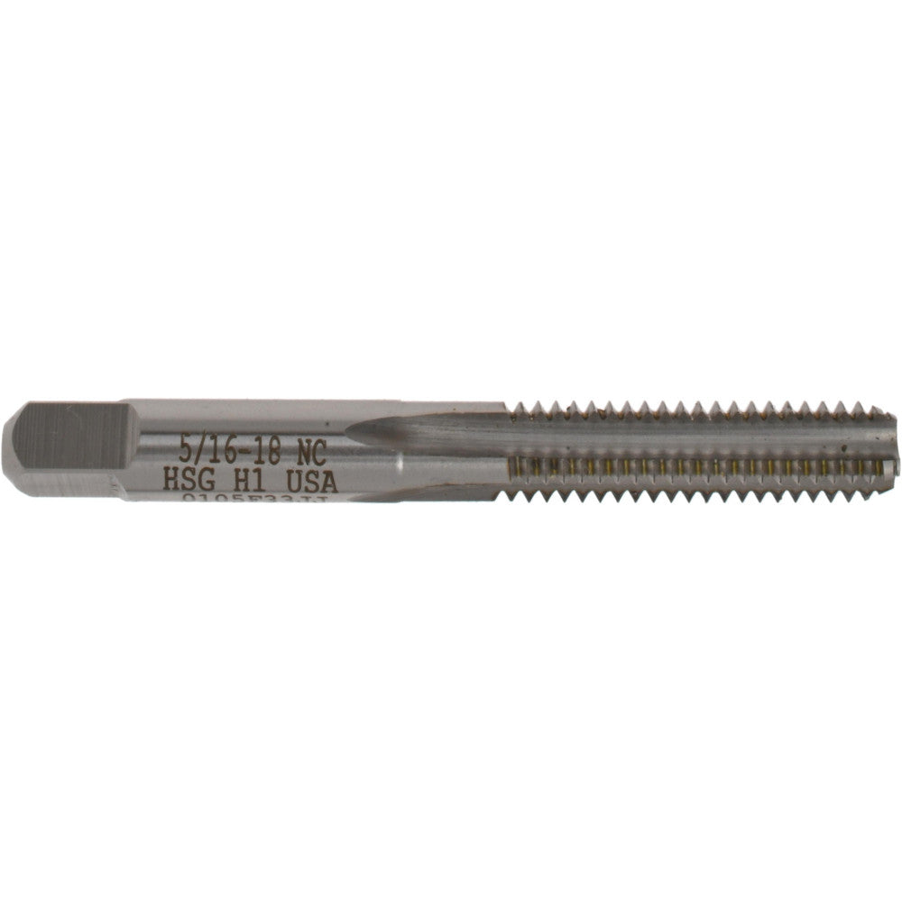 Hertel K008375AS Straight Flute Tap 5/16-18 UNC, 4 Flute, Plug Chamfer, High-Speed Steel, Bright/Uncoated Finish