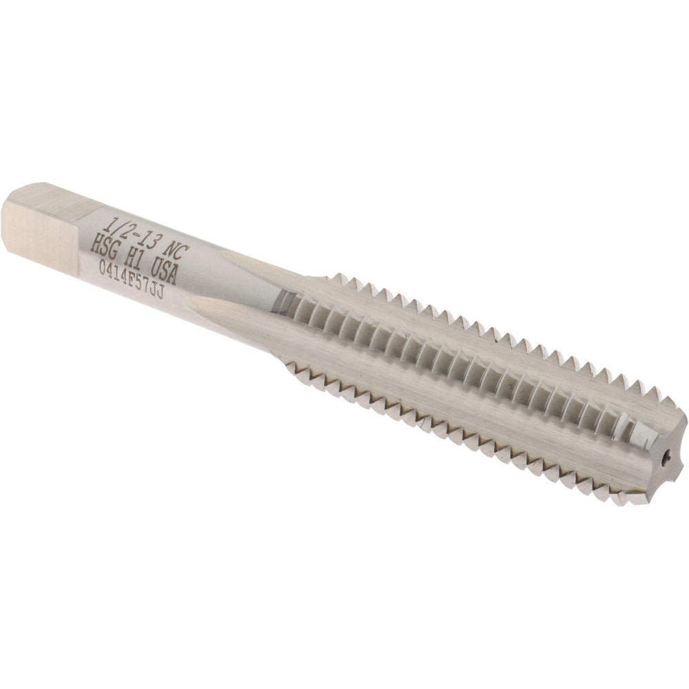 Hertel K008506AS Straight Flute Tap 1/2-13 UNC, 4 Flute, Bottoming Chamfer, High-Speed Steel, Bright/Uncoated Finish