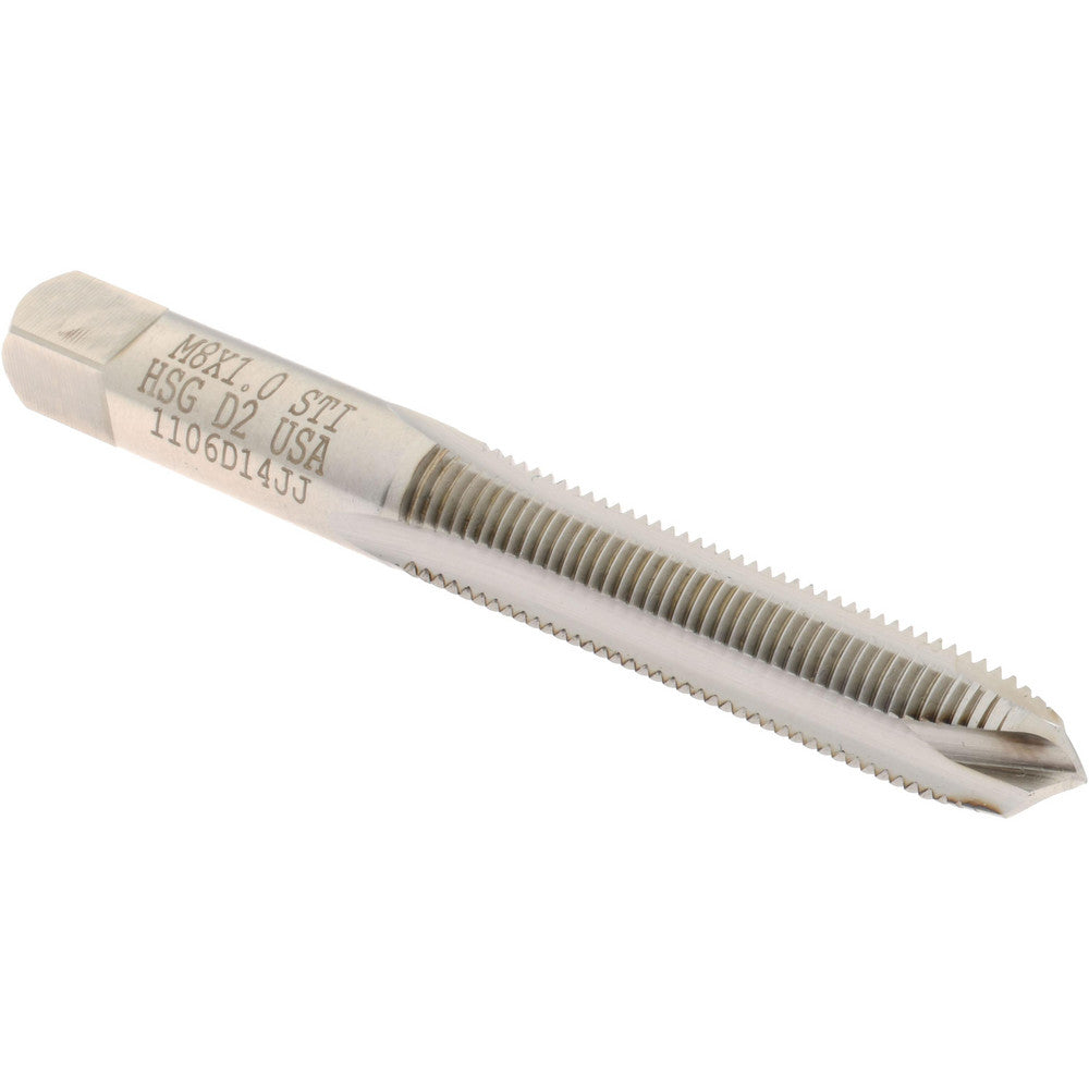 Hertel K007287AS Spiral Point STI Tap M8 x 1 Metric Fine, 3 Flutes, Plug, High Speed Steel, Bright/Uncoated