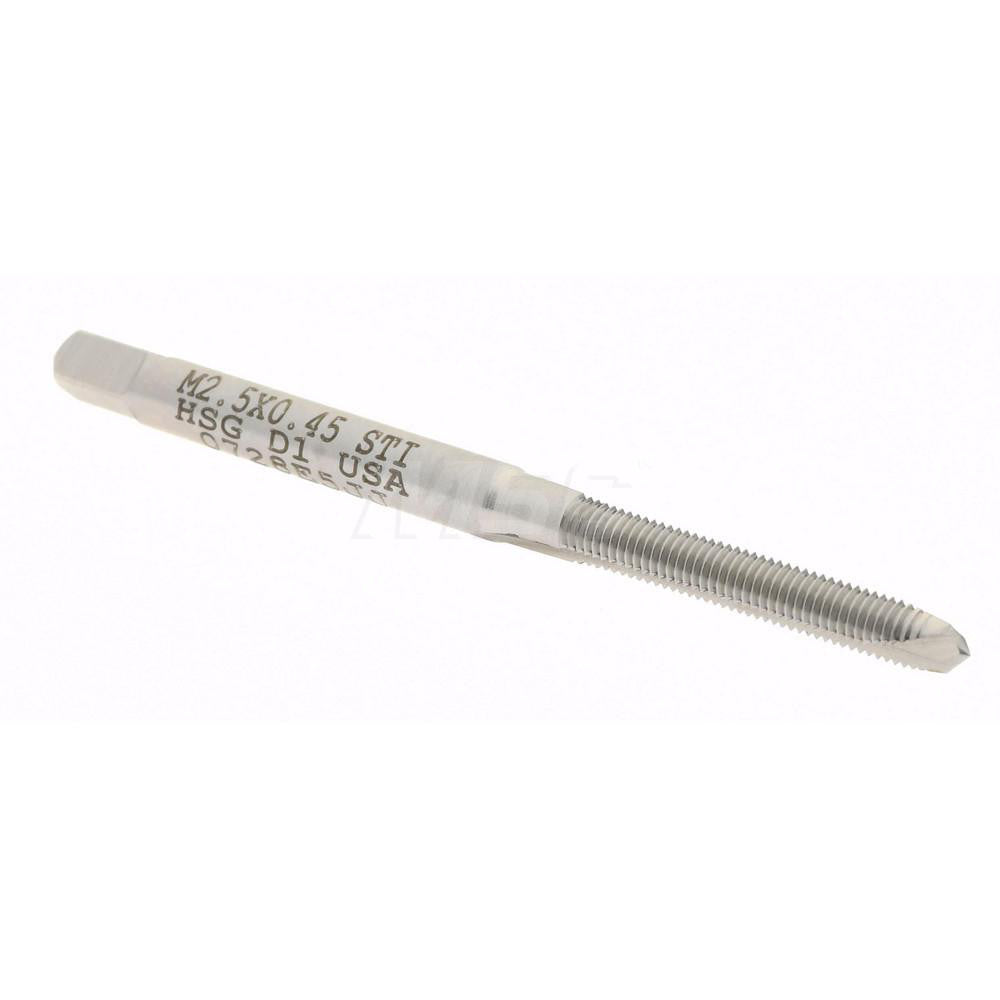 Hertel K007280AS Spiral Point STI Tap M2.5 x 0.45 Metric Coarse, 2 Flutes, Plug, High Speed Steel, Bright/Uncoated