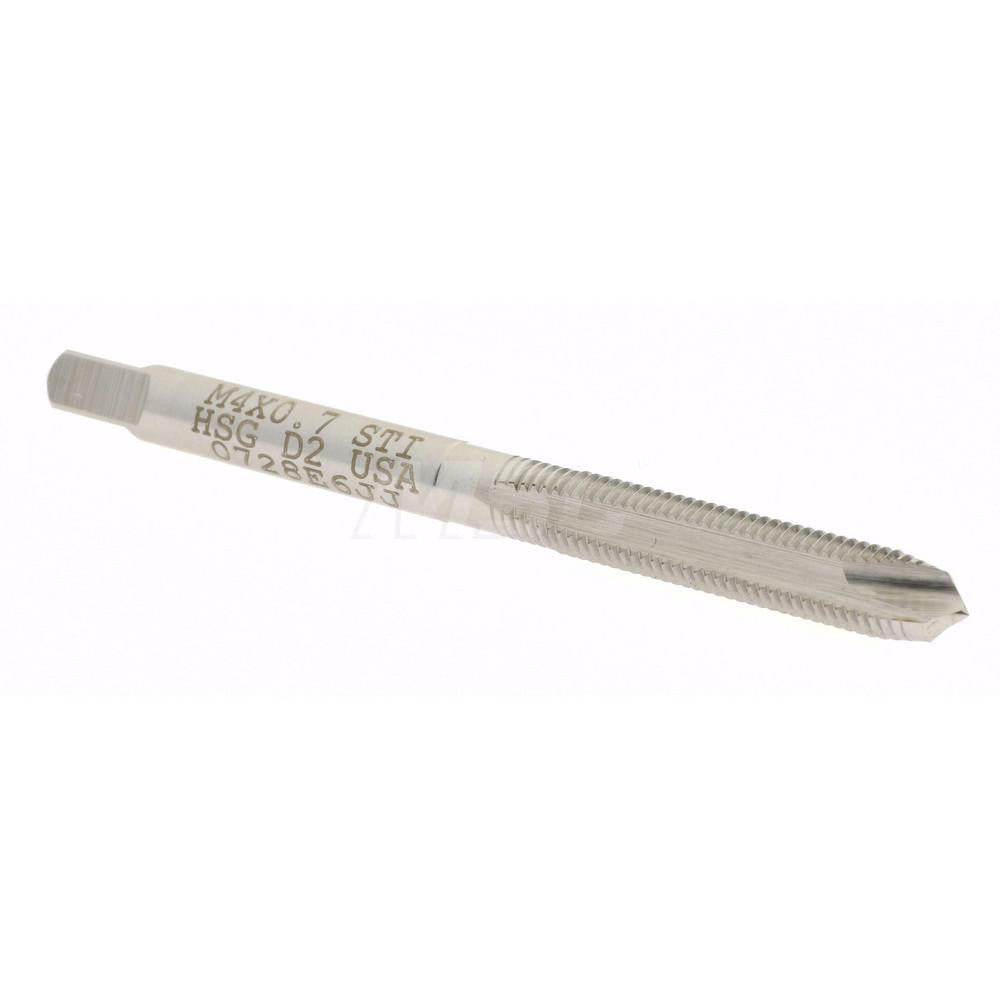 Hertel K007283AS Spiral Point STI Tap M4 x 0.7 Metric Coarse, 2 Flutes, Plug, High Speed Steel, Bright/Uncoated