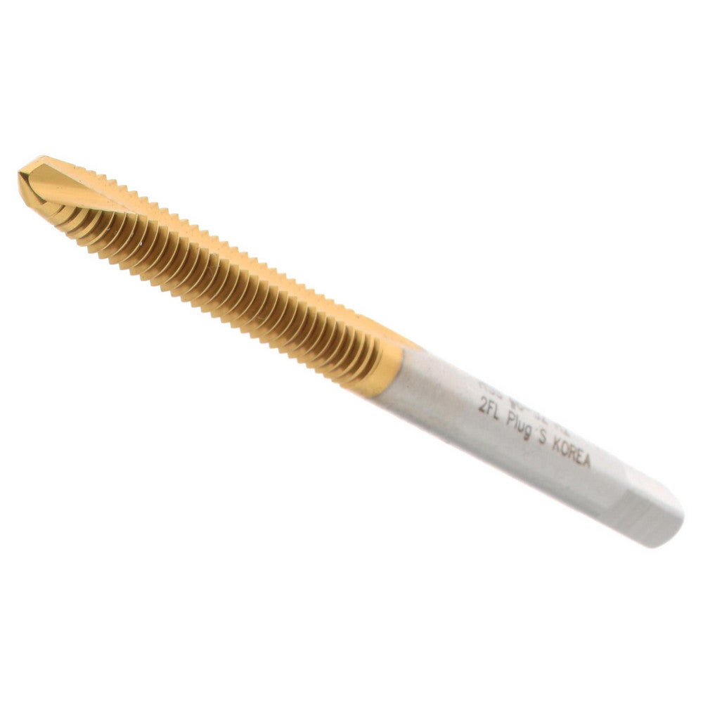 Hertel K008203AS25 Spiral Point Tap #8-32 UNC, 2 Flutes, Plug Chamfer, 3B Class of Fit, HSS, TiN Coated
