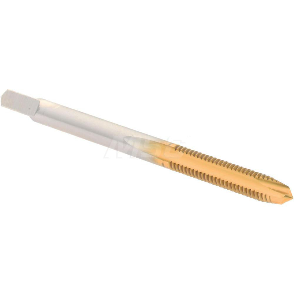 Hertel K008220AS25 Spiral Point Tap #8-36 UNF, 2 Flutes, Plug Chamfer, 2B/3B Class of Fit, HSS, TiN Coated