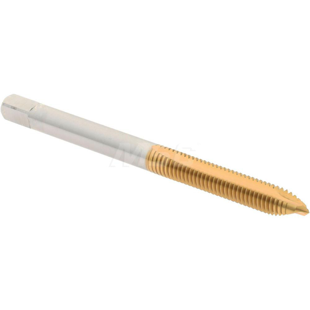 Hertel K008278AS25 Spiral Point Tap #10-32 UNF, 2 Flutes, Plug Chamfer, HSS, TiN Coated