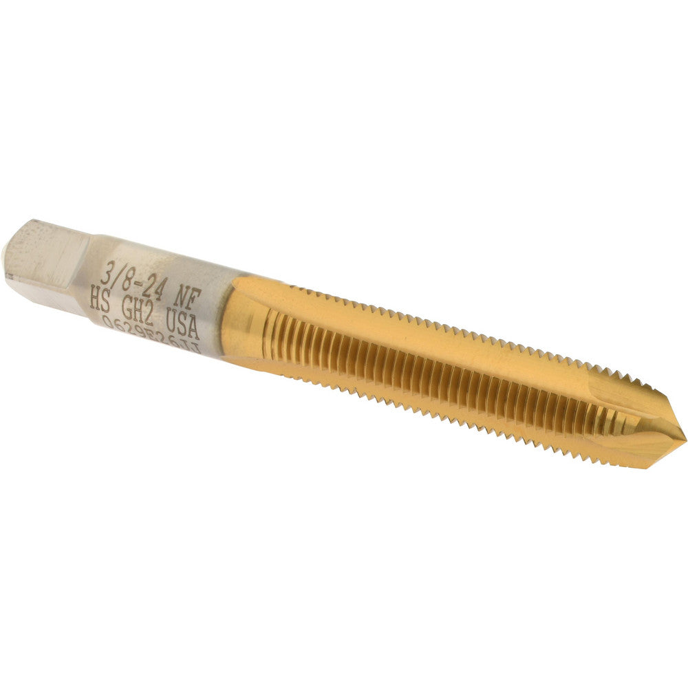 Hertel K008466AS25 Spiral Point Tap 3/8-24 UNF, 3 Flutes, Plug Chamfer, HSS, TiN Coated