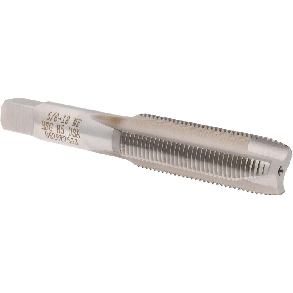 Hertel K008571AS Spiral Point Tap 5/8-18 UNF, 3 Flutes, Plug Chamfer, 2B Class of Fit, HSS, Bright/Uncoated Coated
