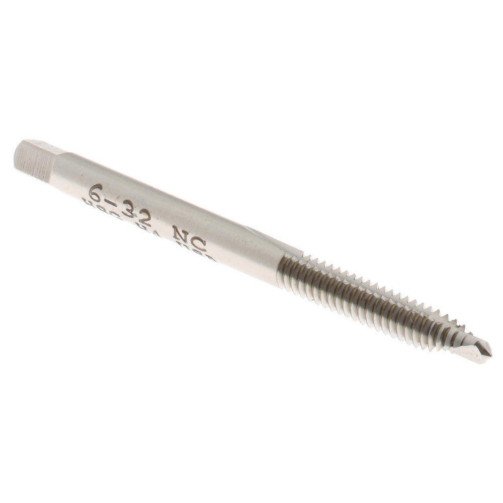 Hertel K011174AS Spiral Point Tap #6-32 UNC, 2 Flutes, Plug Chamfer, HSS, Bright/Uncoated Coated