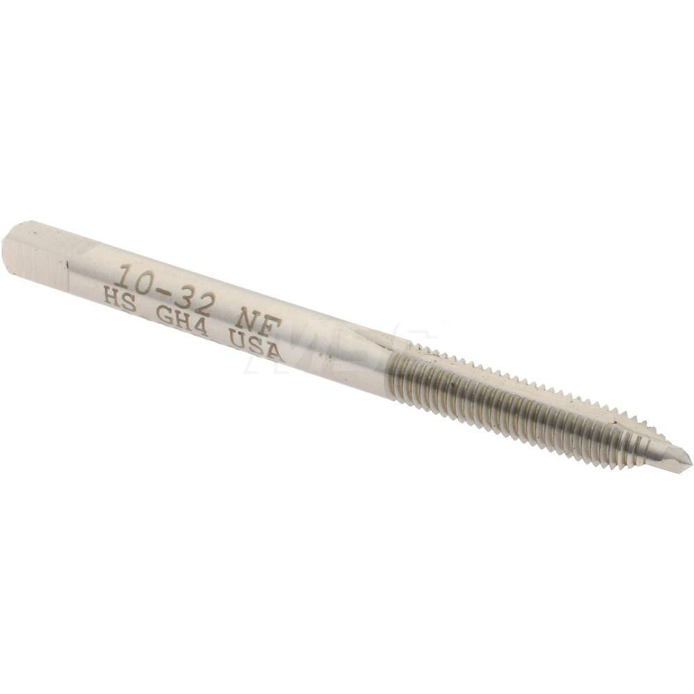 Hertel K011244AS Spiral Point Tap #10-32 UNF, 2 Flutes, Plug Chamfer, HSS, Bright/Uncoated Coated
