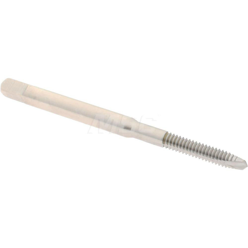 Hertel K099404AS Spiral Point Tap #4-40 UNC, 2 Flutes, Plug Chamfer, HSS, Bright/Uncoated Coated