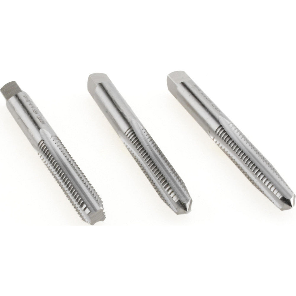 Hertel K008975AS Tap Set 1/4-20 UNC, 4 Flute, High Speed Steel, Bright Finish
