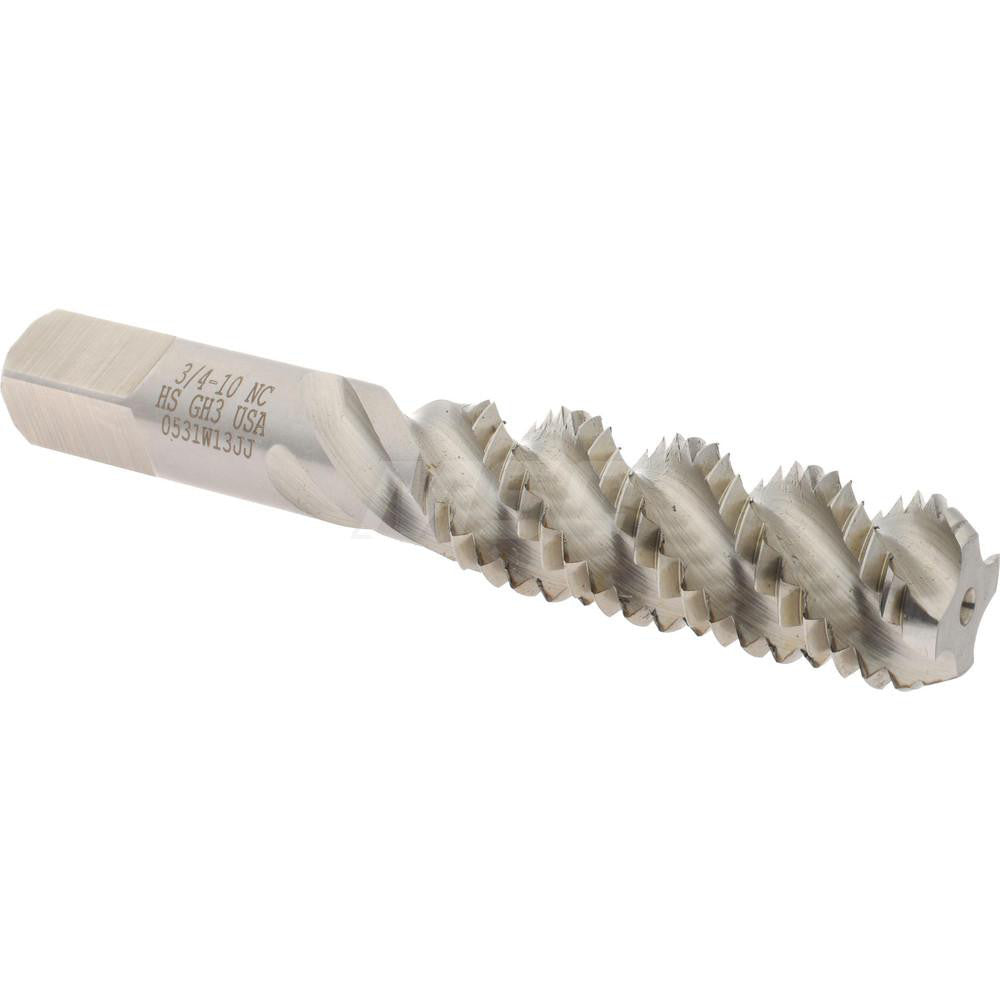 Hertel 008592AS Spiral Flute Tap 3/4-10, UNC, 4 Flute, Bottoming Chamfer, High-Speed Steel, Bright/Uncoated Finish
