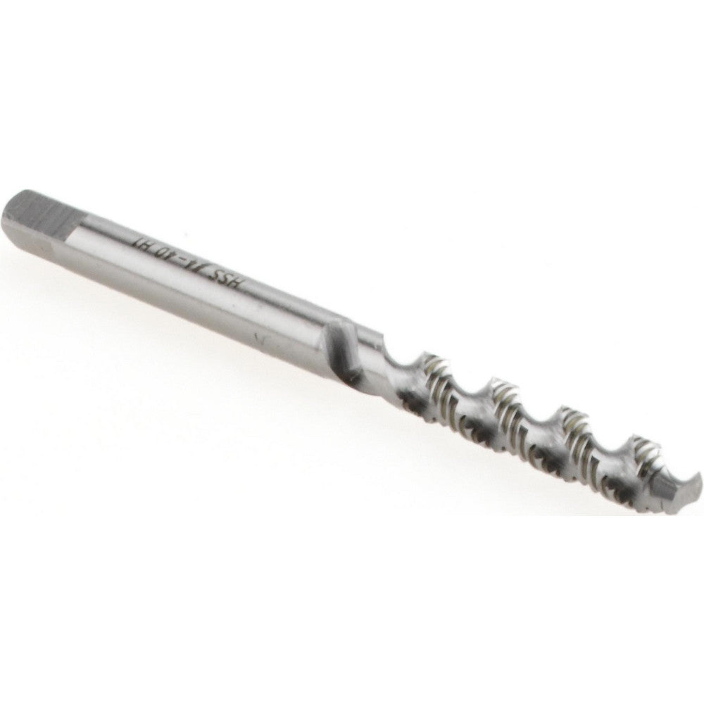 Hertel K007302AS #4-40 UNC, 2 Flute, 52&deg Helix, Bottoming Chamfer, Bright Finish, High Speed Steel Spiral Flute STI Tap