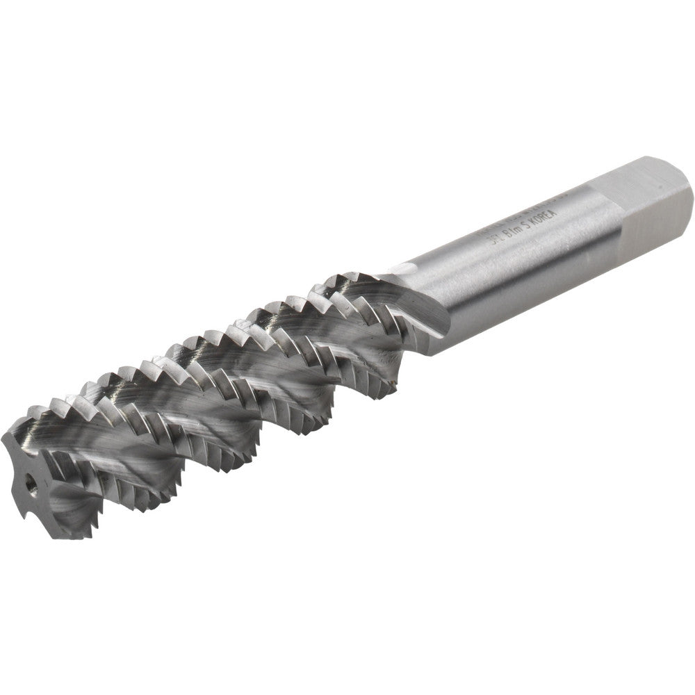Hertel K007369AS M12x1.75 Metric Coarse/EGM, 3 Flute, 52&deg Helix, Bottoming Chamfer, Bright Finish, High Speed Steel Spiral Flute STI Tap