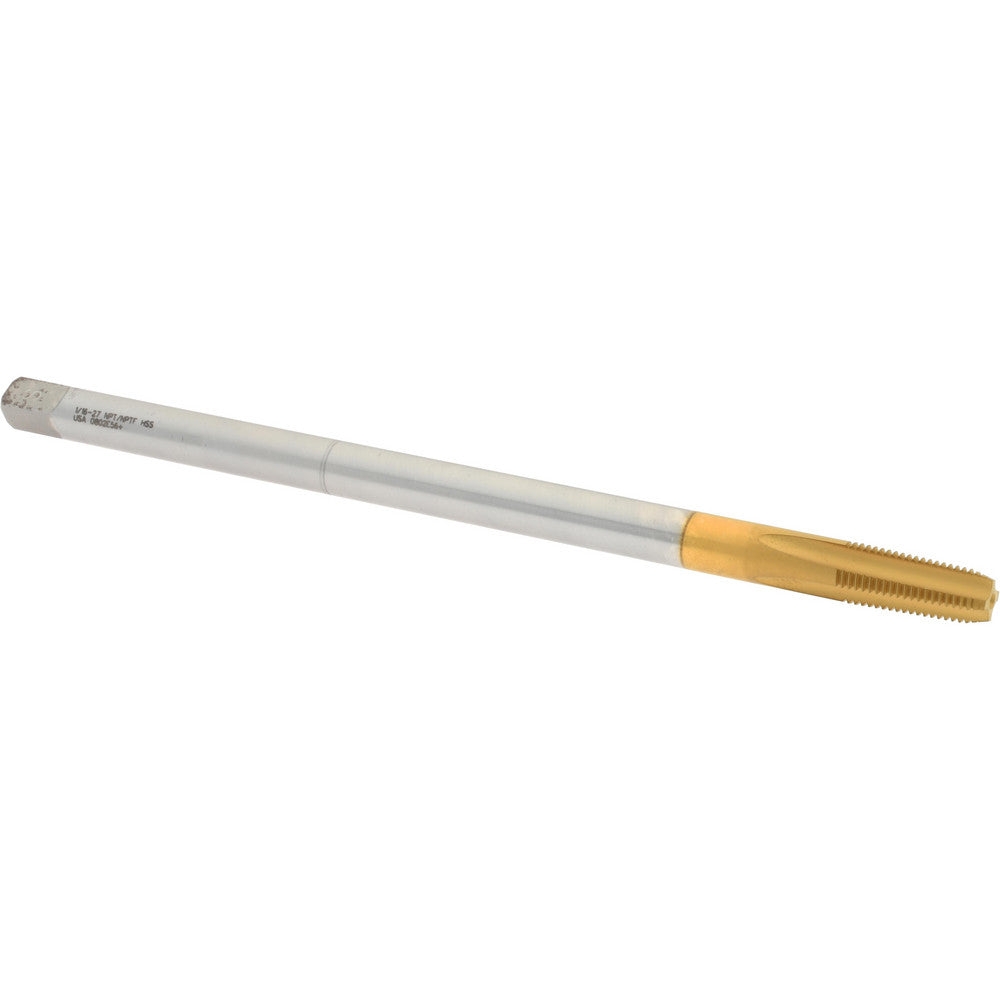 Hertel K015900AS25 Extension Pipe Tap 1/16-27 NPT, 4 Flutes, Plug Chamfer, High Speed Steel