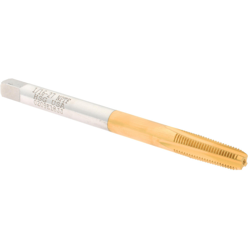Hertel 091396AS25 Extension Pipe Tap 1/16-27 NPT, 4 Flutes, Plug Chamfer, High Speed Steel