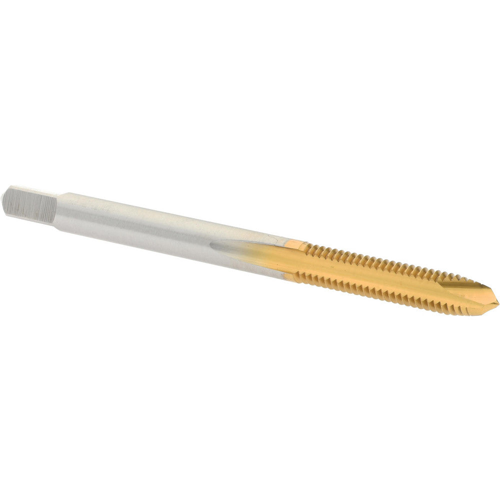 Hertel K020123AS25 Spiral Point Tap M4x0.7 Metric Coarse, 2 Flutes, Plug Chamfer, HSS, TiN Coated