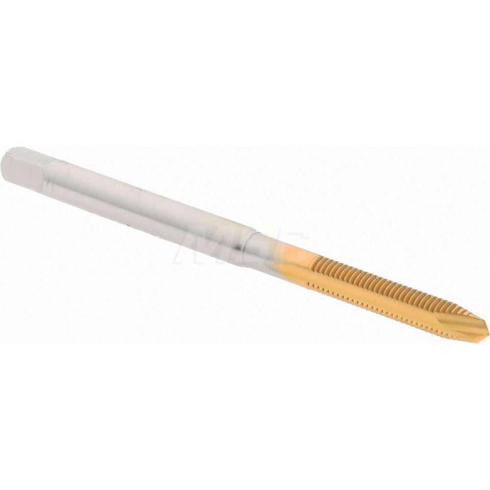 Hertel K027723AS25 Spiral Point Tap M3x0.5 Metric Coarse, 2 Flutes, Plug Chamfer, 6H Class of Fit, HSS, TiN Coated