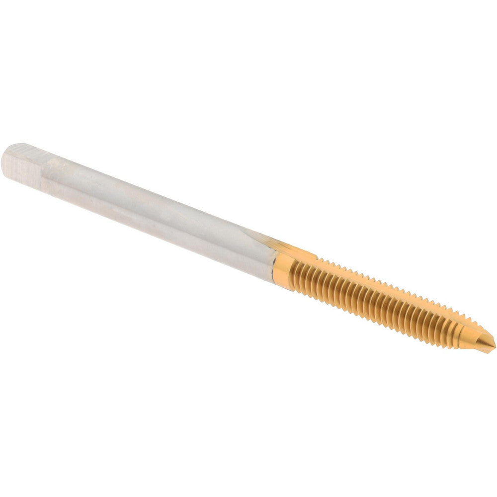 Hertel K027727AS25 Spiral Point Tap M3.5x0.6 Metric Coarse, 2 Flutes, Plug Chamfer, 6H Class of Fit, HSS, TiN Coated