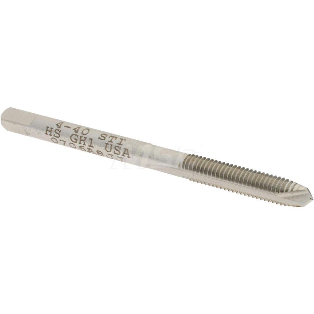 Hertel K007002AS Spiral Point STI Tap #4-40 UNC, 2 Flutes, Plug, High Speed Steel, Bright/Uncoated