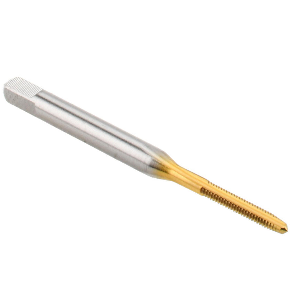 Hertel K020041AS25 Straight Flute Tap M2x0.4 Metric Coarse, 3 Flute, Plug Chamfer, High-Speed Steel, Titanium Nitride Finish