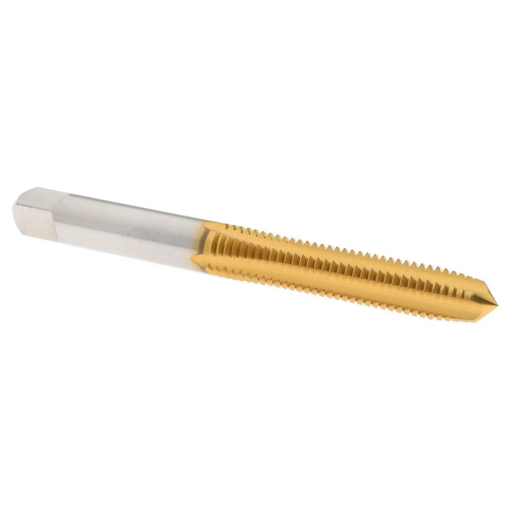 Hertel K020169AS25 Straight Flute Tap M6x1 Metric Coarse, 4 Flute, Plug Chamfer, High-Speed Steel, Titanium Nitride Finish