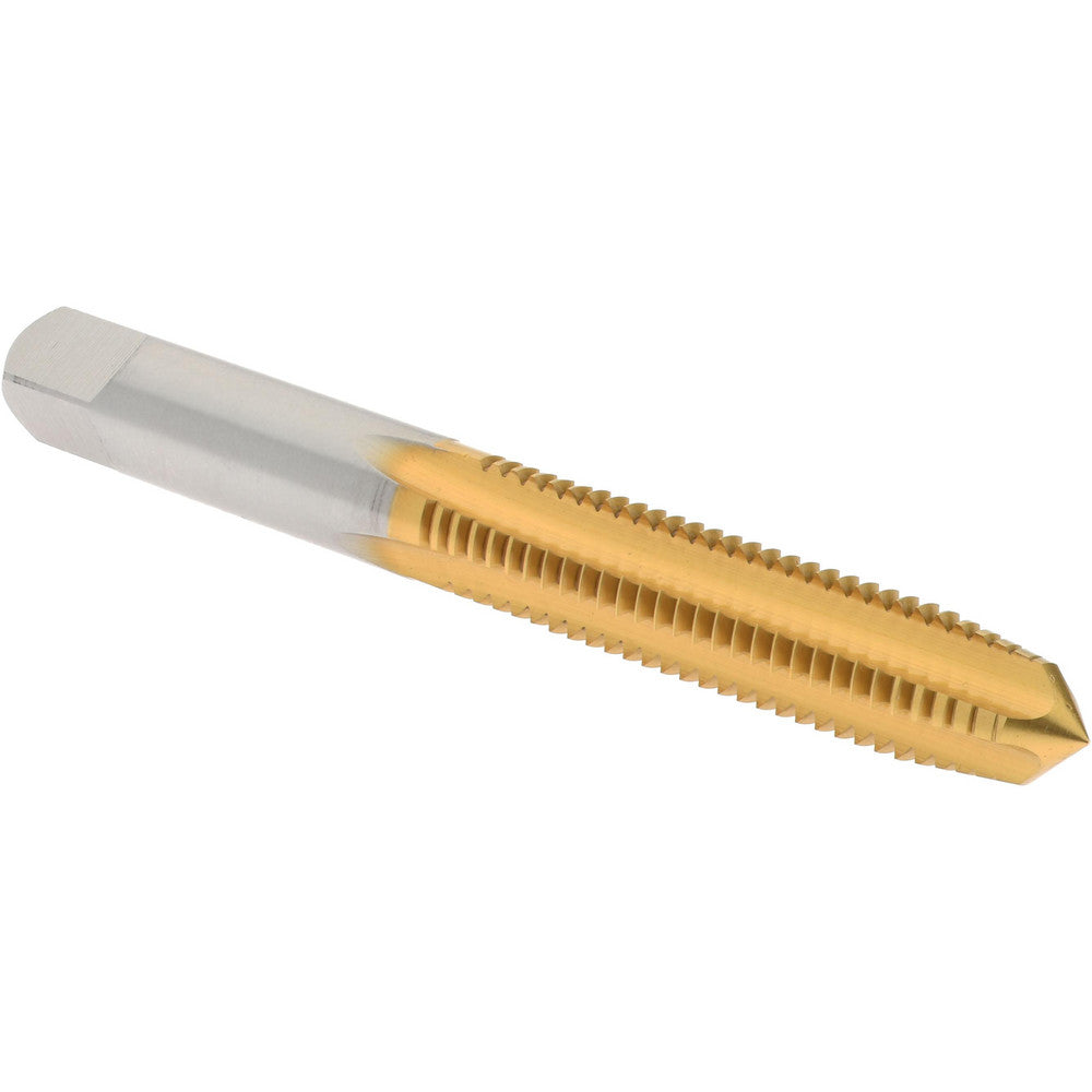 Hertel K020217AS25 Straight Flute Tap M8x1.25 Metric Coarse, 4 Flute, Plug Chamfer, High-Speed Steel, Titanium Nitride Finish