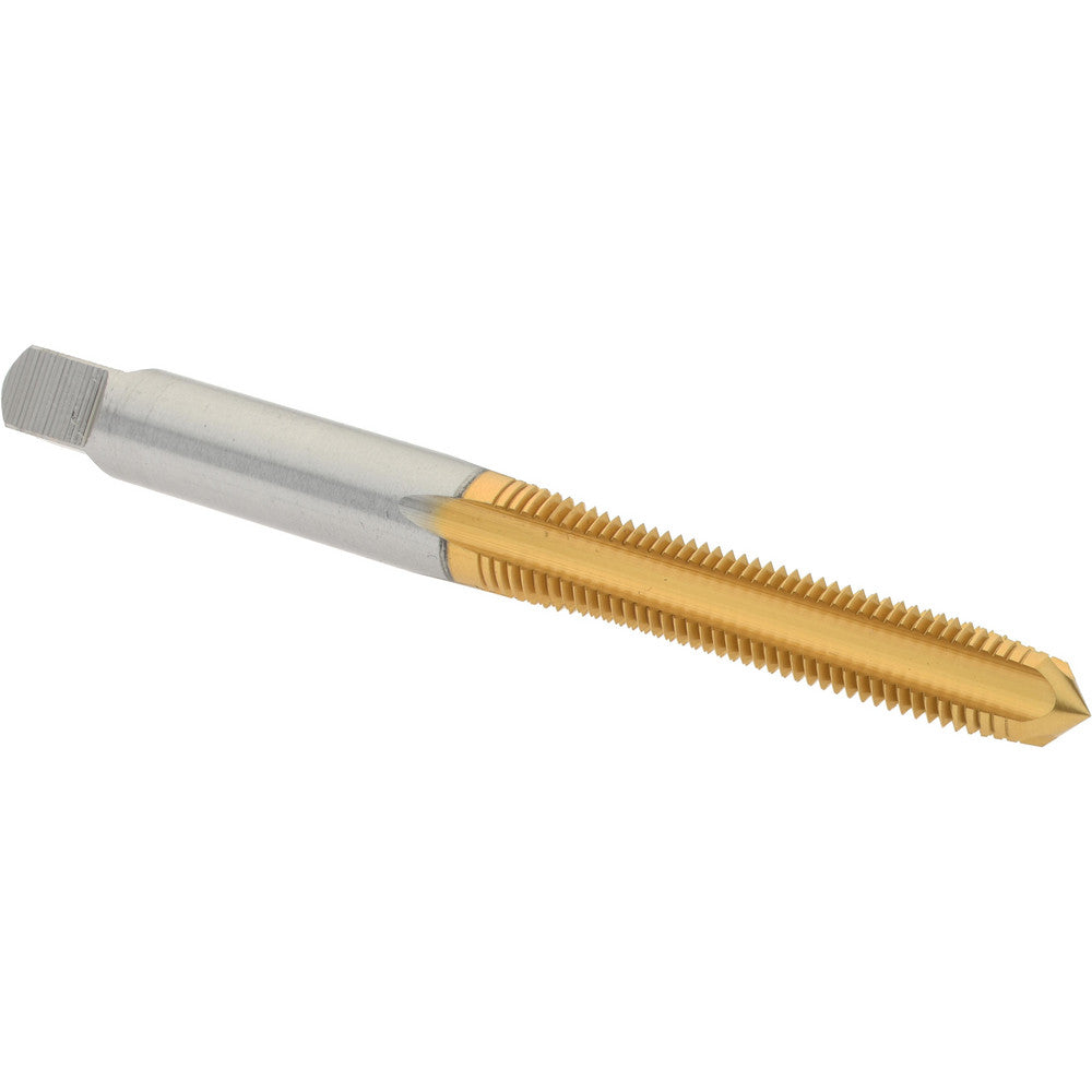 Hertel K025230AS25 Straight Flute Tap M6x0.75 Metric Fine, 4 Flute, Plug Chamfer, High-Speed Steel, Titanium Nitride Finish