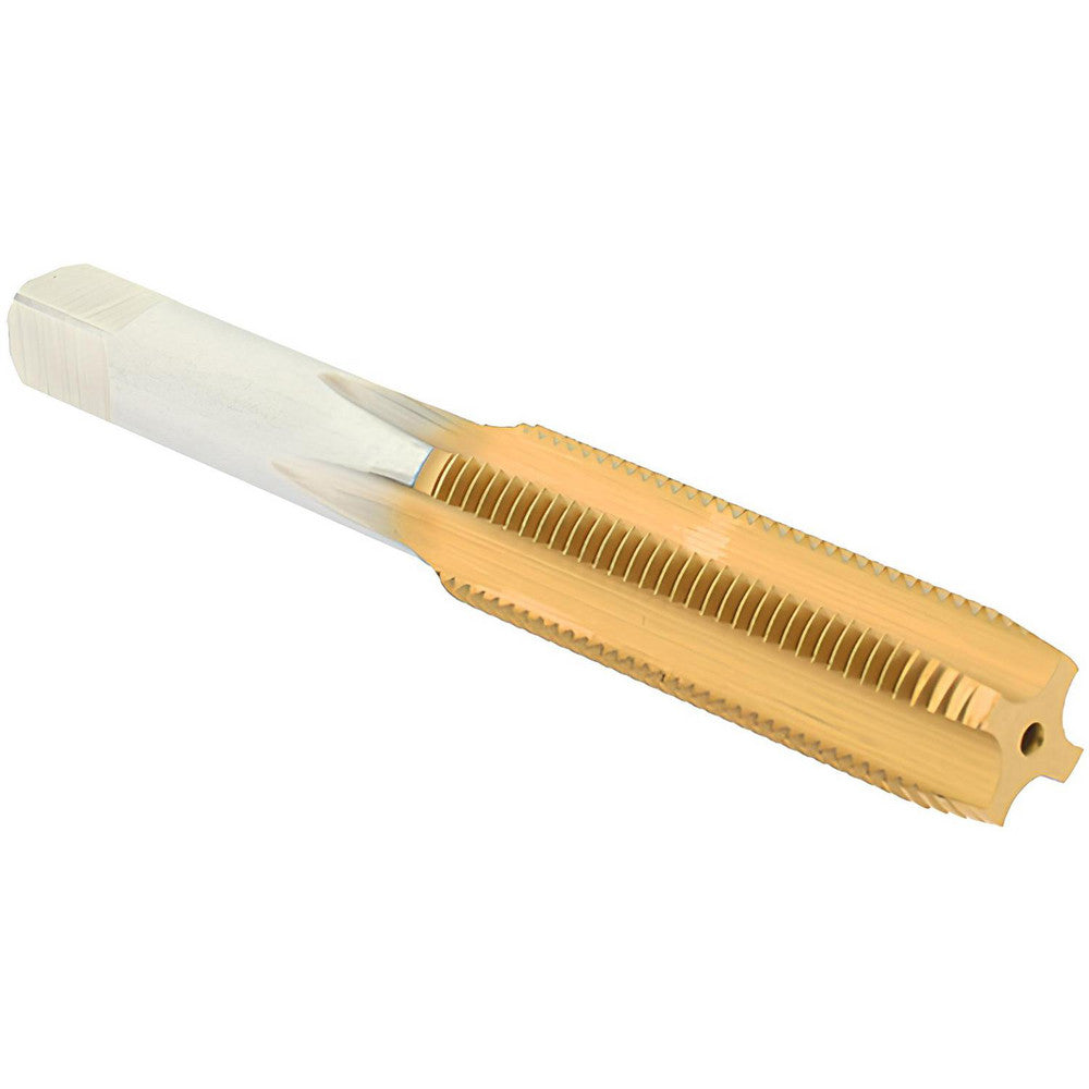 Hertel K027821AS25 Straight Flute Tap M30x3.5 Metric Coarse, 4 Flute, Plug Chamfer, 6H Class of Fit, High-Speed Steel, Titanium Nitride Finish