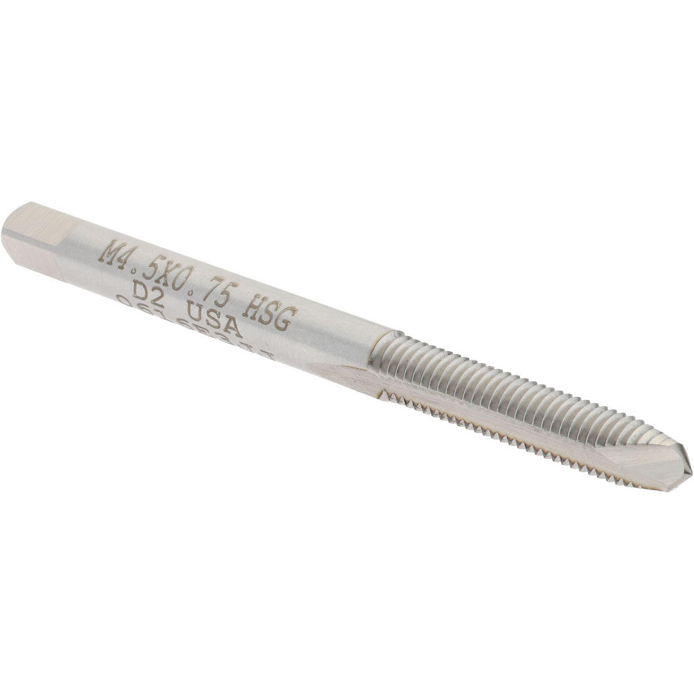 Hertel 020139AS Spiral Point Tap M4.5x0.75 Metric Coarse, 2 Flutes, Plug Chamfer, HSS, Bright/Uncoated Coated
