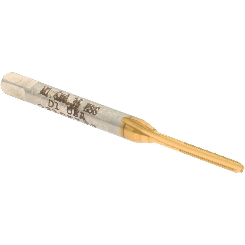 Hertel 020010AS25 Straight Flute Tap M1.6x0.35 Metric Coarse, 2 Flute, Bottoming Chamfer, High-Speed Steel, Titanium Nitride Finish