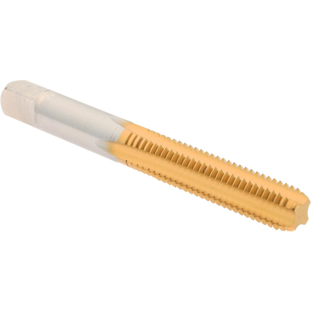 Hertel K020218AS25 Straight Flute Tap M8x1.25 Metric Coarse, 4 Flute, Bottoming Chamfer, High-Speed Steel, Titanium Nitride Finish