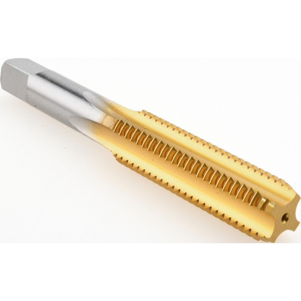Hertel K020282AS25 Straight Flute Tap M12x1.75 Metric Coarse, 4 Flute, Bottoming Chamfer, High-Speed Steel, Titanium Nitride Finish